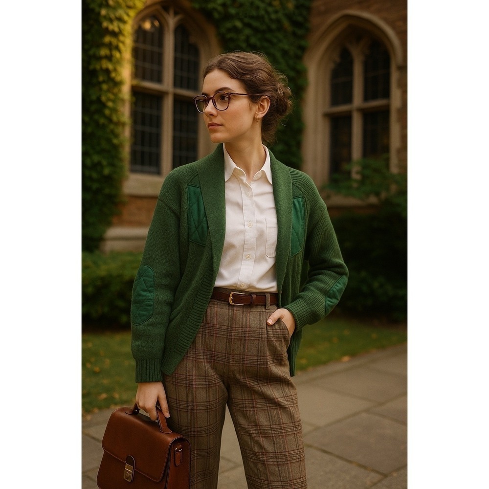 Women's Green Cardigan Sweater